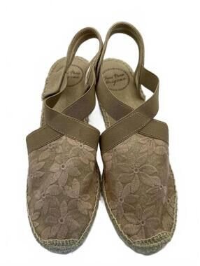 Women's Toni Pons Origins Embroidered Lace and Jute 2.5" Heeled Sandals SZ EU 38
